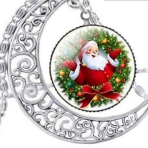 Santa Baby Glass Necklace and Earrings Set